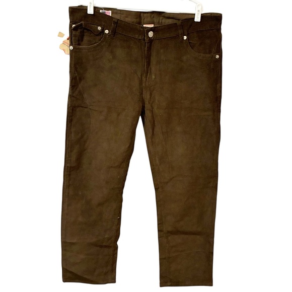True Religion Men’s Brown Corduroy Flap Pockets Straight Leg Pants Size 40 NEW